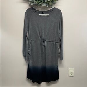 Torrid Long Sleeve Ombre Black and Gray Drawstring Waist Knit Dress 10 (00)